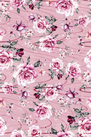 415153-欧式复古流动清新写实花瓣四方连续