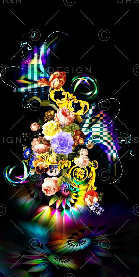 花卉印花华亿平台图片