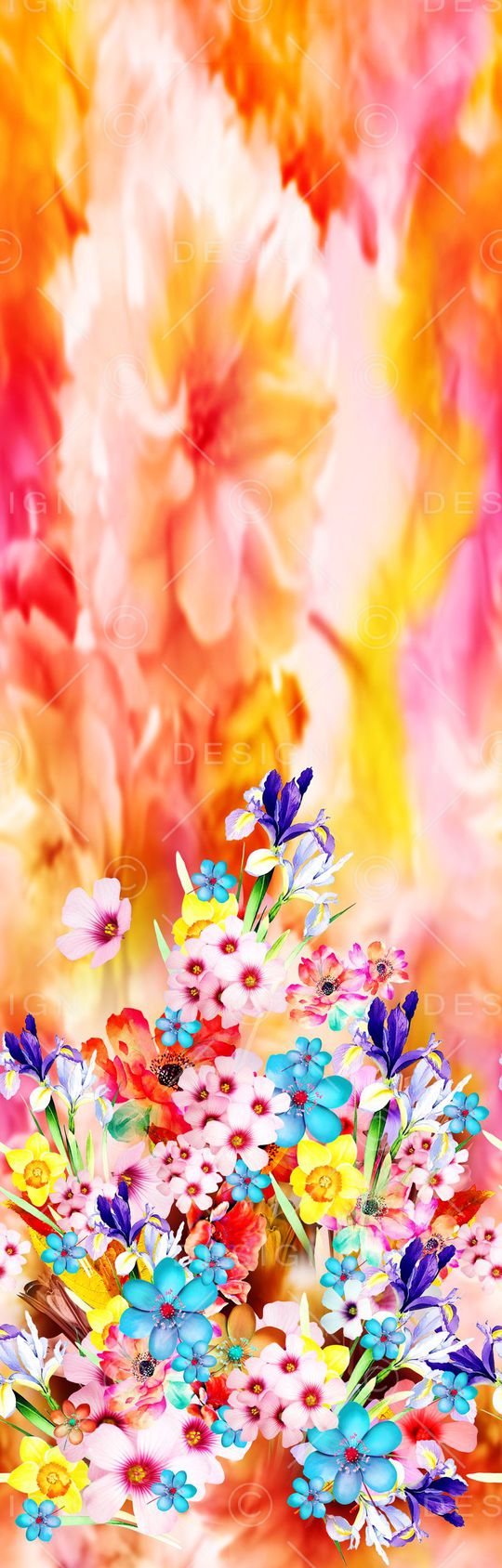 手绘花印花华亿平台图片