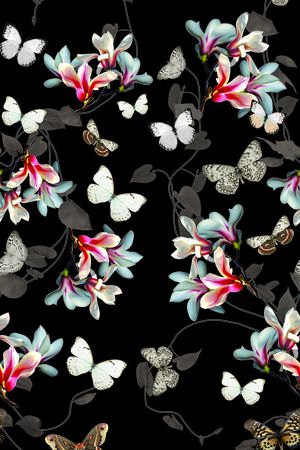 蝴蝶花印花华亿平台图片