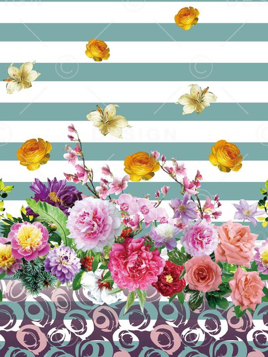 花卉印花华亿平台图片