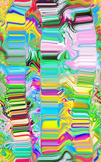 415355-流光溢彩绚丽的色彩条纹女装春夏连衣