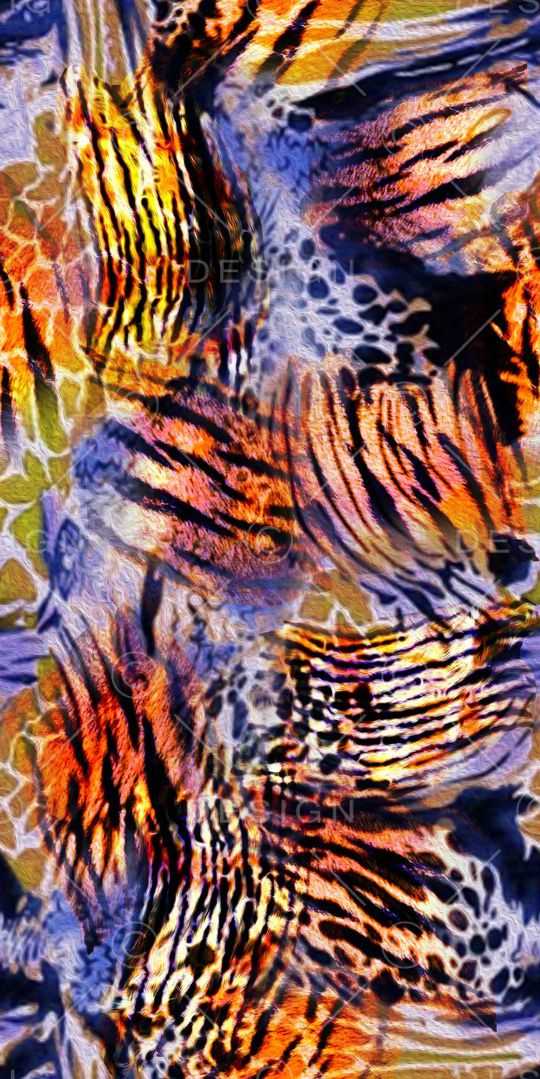 抽象 动物纹印花华亿平台图片