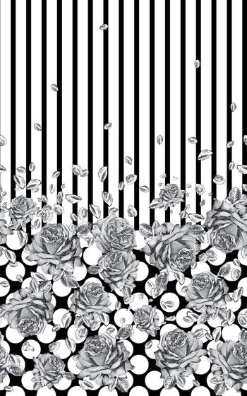 415486-波点条纹双边定位手绘玫瑰图