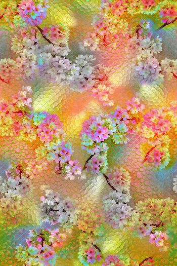 415498-滤色花卉水滴梦幻桃花柔和渐变女装花