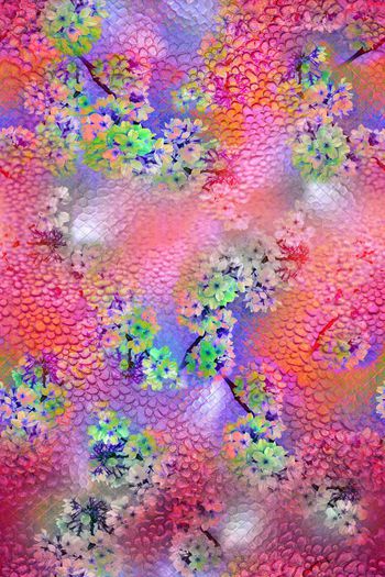 415499-滤色花卉水滴梦幻桃花柔和渐变女装花