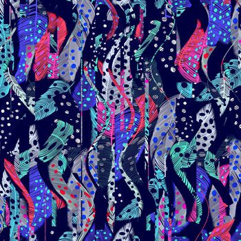 415570-动物羽毛拼接豹纹圆点几何圆点组合女