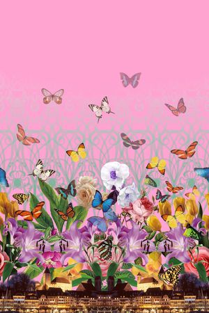 定位 二房连续 风景花卉组合印花华亿平台图片