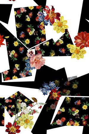 错位几何拼接印花华亿平台图片