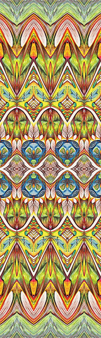 415692-手绘效果民族风情长裙围巾定位花女装