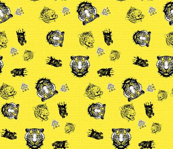 415729-简约时尚老虎头数码印花