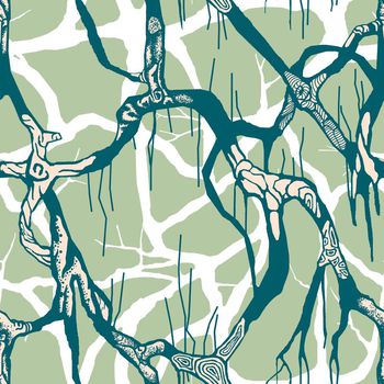 树根 树枝印花华亿平台图片