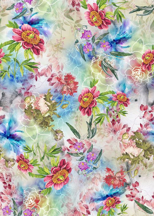 花卉印花华亿平台图片