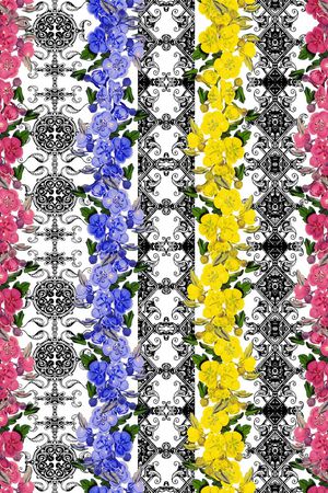 黑白图案纹样印花华亿平台图片