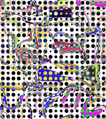 416068-流动的线条与渐变圆点女装衬衣内衣泳