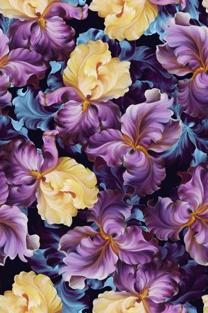 抽象花卉印花华亿平台图片