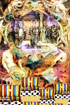 欧式宫廷风印花华亿平台图片