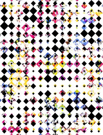 416118-多彩错位几何菱形格子排列组合女装衬