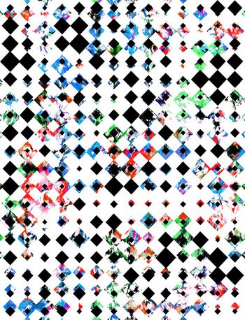 416119-多彩错位几何菱形格子排列组合女装衬