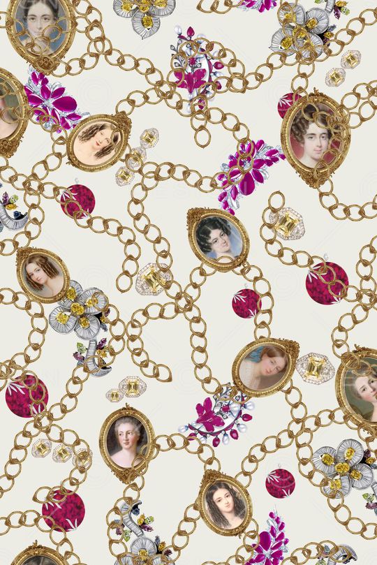 链条 项链 珠宝 油画印花华亿平台图片