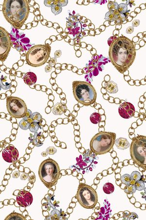 链条 项链 珠宝 油画印花华亿平台图片