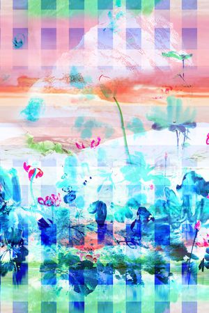 风景 风景画 荷花 山水 水墨 水墨画 国画 条格印花华亿平台图片