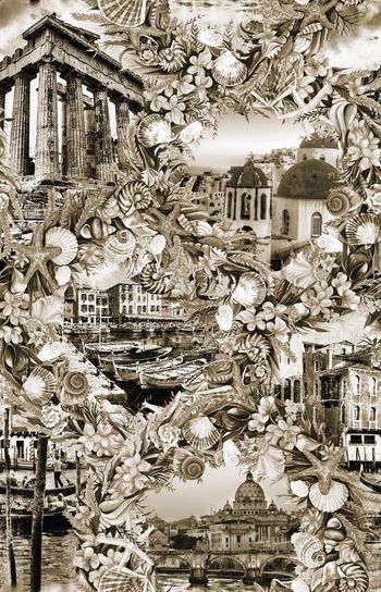 416374-度假圣地风景沙滩贝壳花环男装华亿平台女