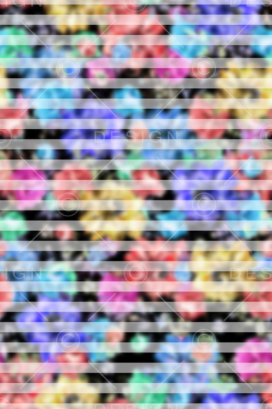 模糊条纹花卉印花华亿平台图片