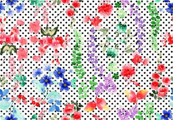 416469-流行时尚水彩手绘小花波点清新风格印