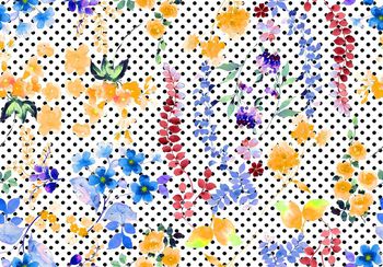 416470-流行时尚水彩手绘小花波点清新风格印