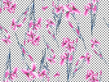 416489-浪漫 流行时尚纯手绘兰花波点清新风