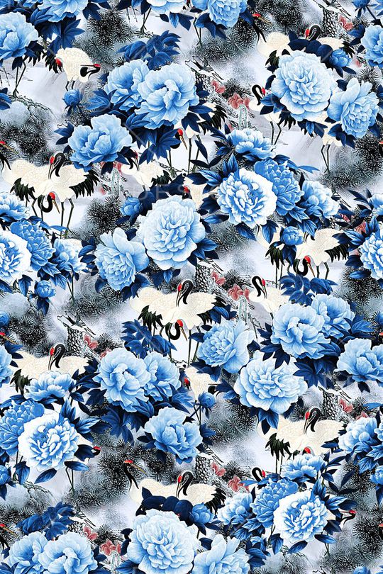 仙鹤印花华亿平台图片