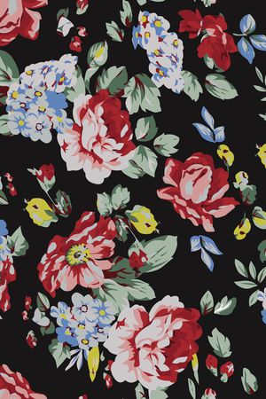 复古花卉印花华亿平台图片