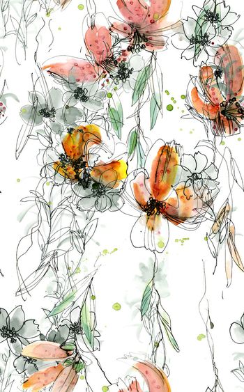 416516-流行时尚浪漫个性手绘水彩结合饱色数