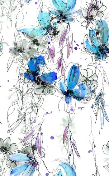 416517-流行时尚浪漫个性手绘水彩结合饱色数