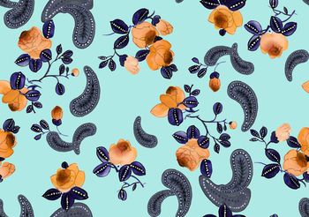 416608-水彩手绘腰果花朦胧玫瑰组合花卉