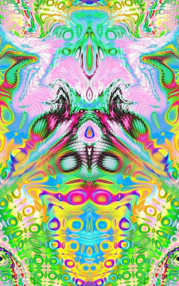 416791-艺术流彩流动的色彩炫彩图案女装连衣