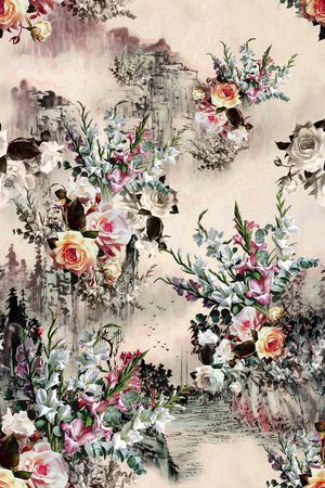 花卉印花华亿平台图片