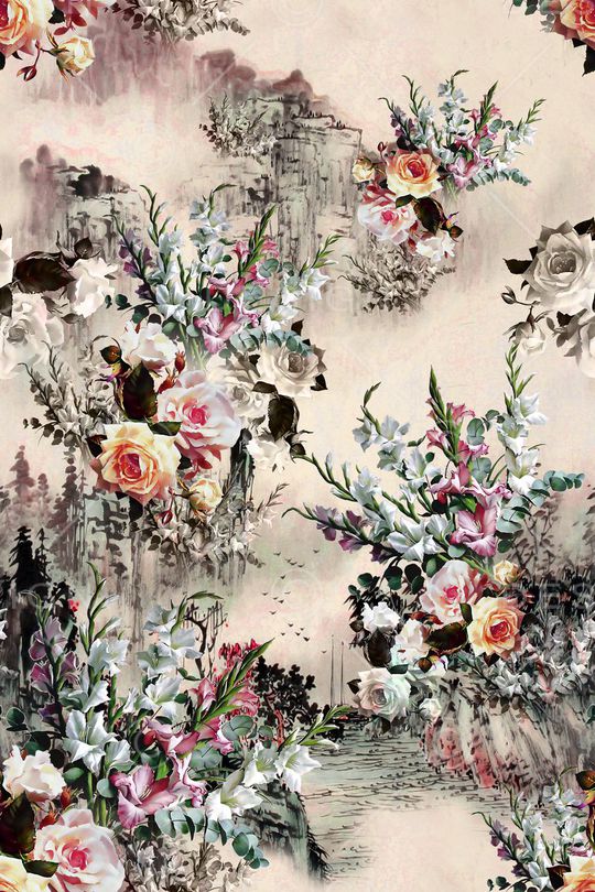 花卉印花华亿平台图片