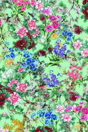 牡丹印花华亿平台图片