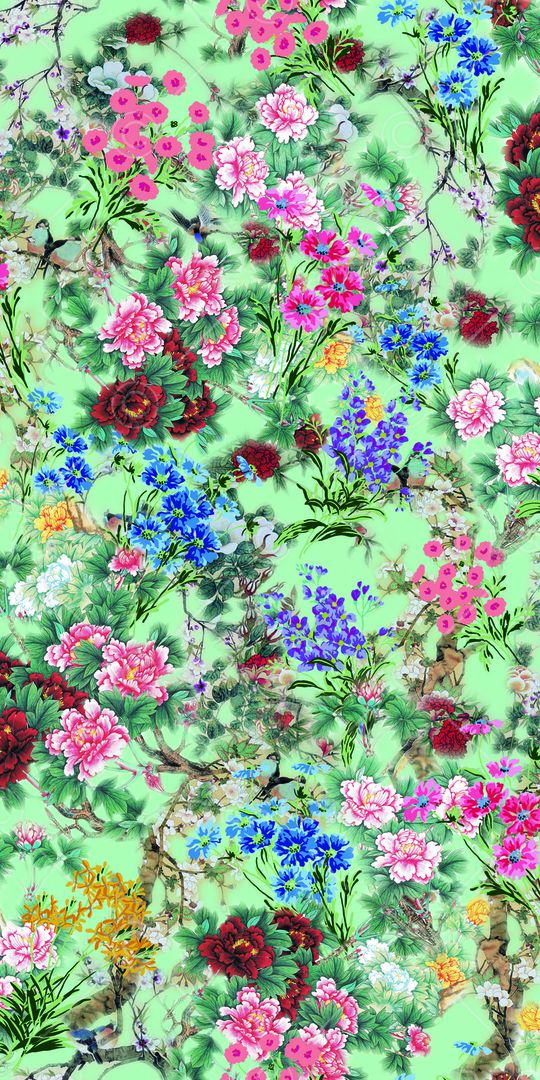 牡丹印花华亿平台图片