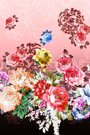 花卉印花华亿平台图片