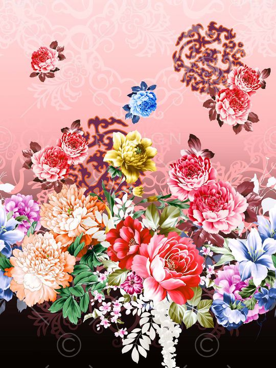 花卉印花华亿平台图片