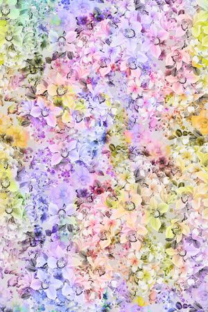 彩色水彩花卉印花华亿平台图片