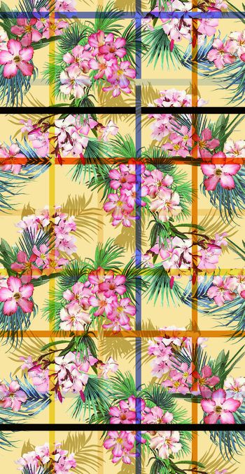 417196-清新花卉印花壁纸地毯服装华亿平台家纺花