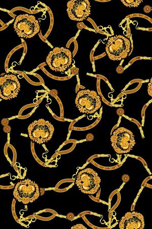 复古金质图案印花华亿平台图片