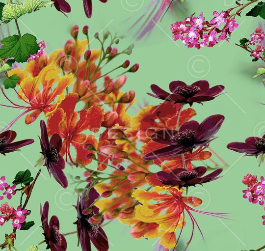 花卉印花华亿平台图片