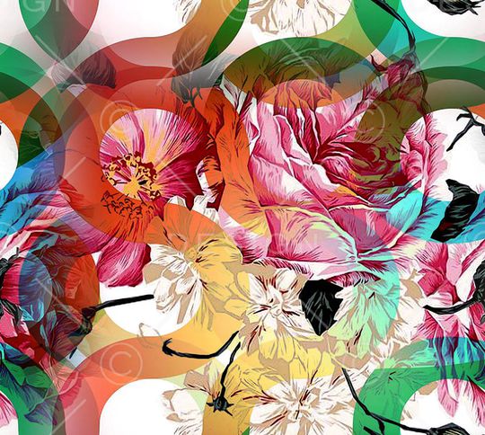 花卉印花华亿平台图片