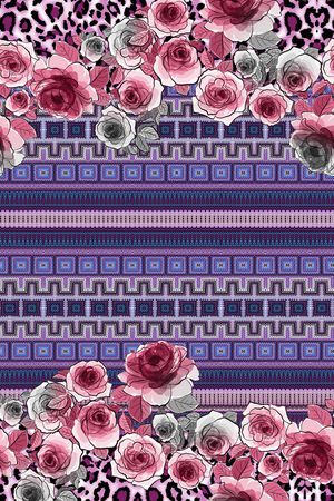 定位民族花卉印花华亿平台图片