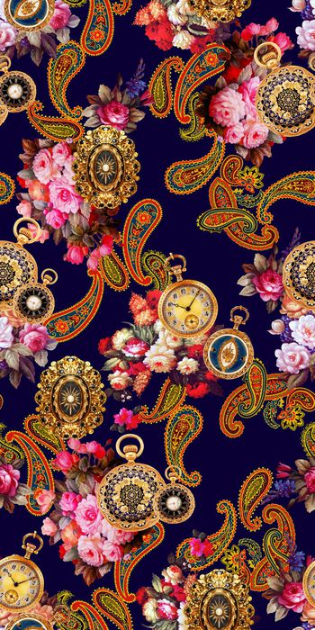 417489-欧式宫廷风古董怀表珠宝胸针佩斯利腰